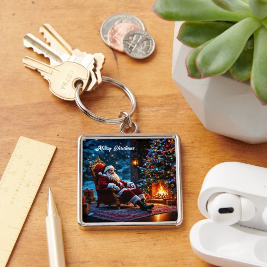 Vrolijk Kerstfeest winter feestelijke Santa magie Sleutelhanger (Bureau)