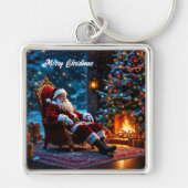 Vrolijk Kerstfeest winter feestelijke Santa magie Sleutelhanger (Voorkant)