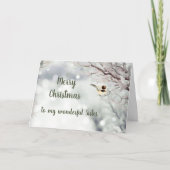 Vrolijk Kerstfeest Winter Frost Bird Sister Feestdagen Kaart (Voorkant)