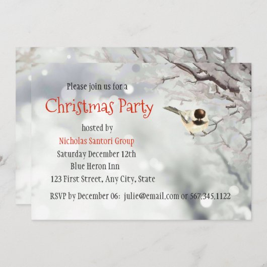 Vrolijk Kerstfeest Winter Frosty Trees Bird Kaart (Voorkant / Achterkant)