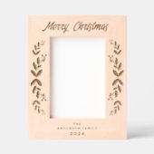 Vrolijk Kerstfeest Winter Greenery Bessen Laser Gegraveerde Lijstjes (Voorkant)