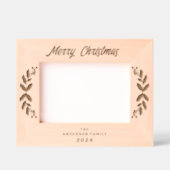 Vrolijk Kerstfeest Winter Greenery Bessen Laser Gegraveerde Lijstjes (Voorkant)