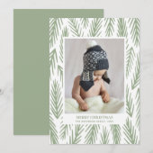 vrolijk kerstfeest. Winter groene dennen patroon f Feestdagenkaart (Voorkant / Achterkant)