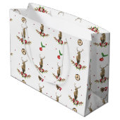Vrolijk Kerstfeest Winter Idyll Deer Gepersonalise Groot Cadeauzakje (Achterkant Gekanteld)