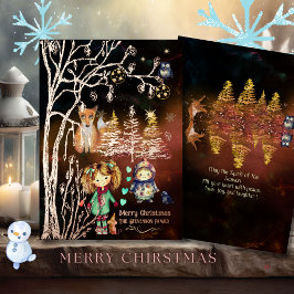 Vrolijk Kerstfeest Winter Magic Folie Feestdagenkaart