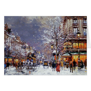 Vrolijk kerstfeest. Winter Parisian Scene C
