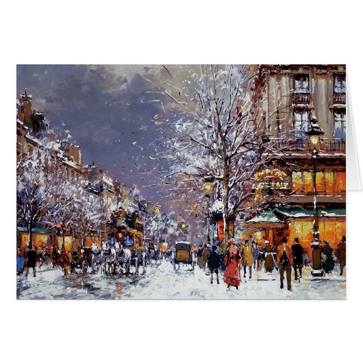 Vrolijk kerstfeest. Winter Parisian Scene C (Voorkant Horizontaal)
