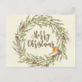 Vrolijk Kerstfeest Winter Robin briefkaart (Voorkant)