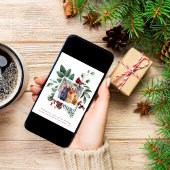 Vrolijk Kerstfeest Winter Rode Kardinaal Foto Feestdagenkaart