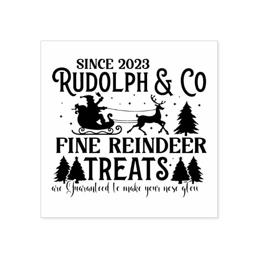 Vrolijk Kerstfeest Winter Rudolph Reindeer Rubberstempel (Afrduk)