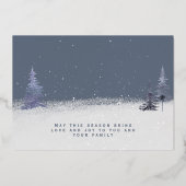 Vrolijk Kerstfeest Winter Sneeuw Familie Foto Goud Folie Feestdagenkaart (Achterkant)