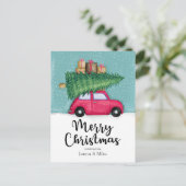 Vrolijk kerstfeest | Winter Snowflake Car Briefkaart (Staand voorkant)