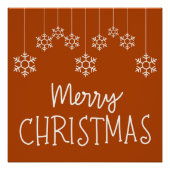 Vrolijk Kerstfeest Winter Snowflakes Typografie Perfect Poster (Voorkant)