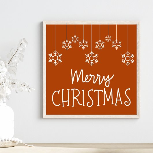 Vrolijk Kerstfeest Winter Snowflakes Typografie Perfect Poster