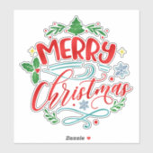 Vrolijk kerstfeest Winter Sticker (Vel)