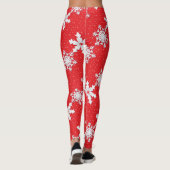 Vrolijk kerstfeest! Winter White Snowflakes Red Leggings (Achterkant)