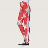 Vrolijk kerstfeest! Winter White Snowflakes Red Leggings (Links)