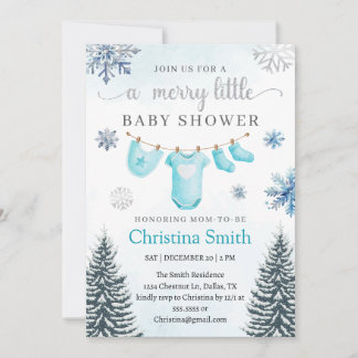 Vrolijk Kerstfeest Winter Wonderland Baby Boy Show Kaart