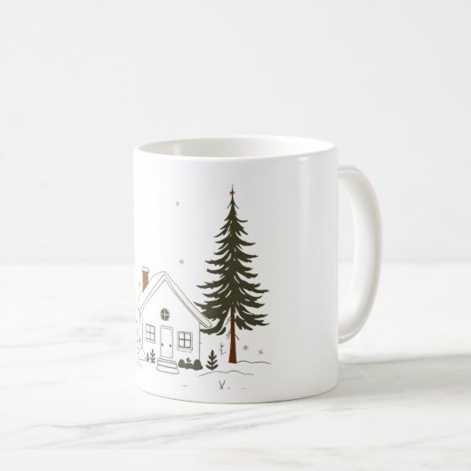 Vrolijk Kerstfeest Winter Wonderland Mok. Koffiemok (Voorkant rechts)