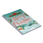 Vrolijk Kerstfeest Winter Wonderland Scene Notitieboek (Rechterzijde)