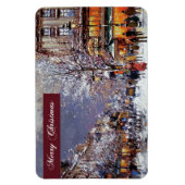 Vrolijk kerstfeest. Winterparisian Scene Magneet (Verticaal)