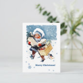 Vrolijk kerstfeest.  wintersceen feestdagenkaart (Staand voorkant)