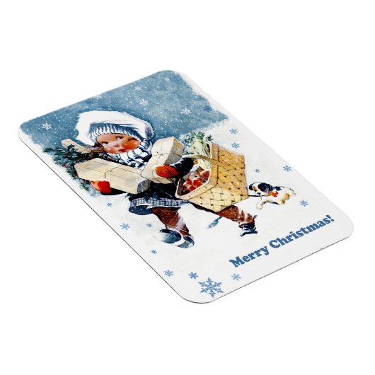 Vrolijk kerstfeest. wintersceen magneet (Rechterzijde)