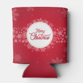 Vrolijk kerstfeest wintersneeuwvlokken rood blikjeskoeler (Achterkant)