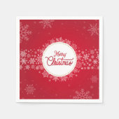 Vrolijk kerstfeest wintersneeuwvlokken rood servet (Voorkant)