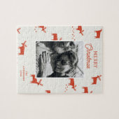 vrolijk kerstfeest. Wintervakantie bosgebied rendi Legpuzzel (Horizontaal)