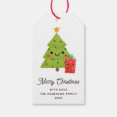 vrolijk kerstfeest. Wintervakantie leuke grappige  Cadeaulabel (Voorkant)