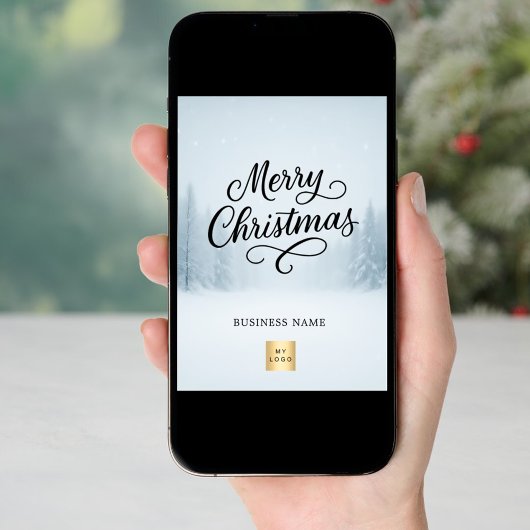 Vrolijk Kerstfeest winterzaken logo Feestdagenkaart