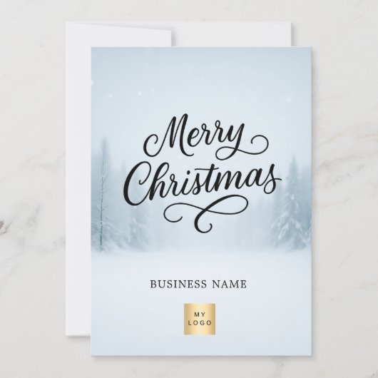 Vrolijk Kerstfeest winterzaken logo Feestdagenkaart (Voorkant)