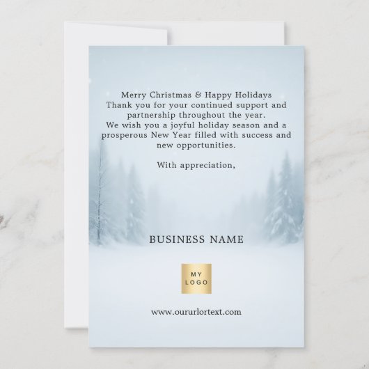 Vrolijk Kerstfeest winterzaken logo Feestdagenkaart (Achterkant)