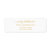 Vrolijk Kerstfeest Wit Goud Retouradres Etiket (Voorkant)