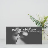 Vrolijk Kerstfeest Wit Handgeschreven Script Vakan Feestdagenkaart (Staand voorkant)