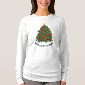 Vrolijk kerstfeest, wit T-shirt, kerstboom T-shirt (Voorkant)
