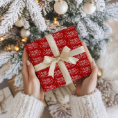 Vrolijk Kerstfeest Witte Feestelijke Retro Typogra Cadeaupapier