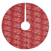 Vrolijk Kerstfeest Witte Feestelijke Retro Typogra Kerstboom Rok (Voorkant)