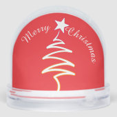 Vrolijk Kerstfeest Witte Schobbelboom + Ster Rood Sneeuwbol (Achterkant)