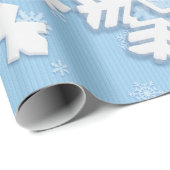 Vrolijk kerstfeest Witte sneeuwvlokken Schitterend Cadeaupapier (Rol Hoek)