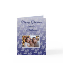 Vrolijk Kerstfeest Witte takken Blauwe Foto