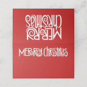 Vrolijk Kerstfeest witte Tekst Gevouwen Plaats Kaa Plaatskaartje (Buitenkant ongevouwen)