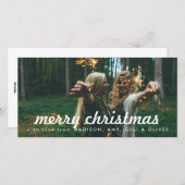 Vrolijk Kerstfeest Witte Typografie Kerstfoto Feestdagenkaart (Voorkant / Achterkant)