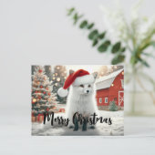 Vrolijk Kerstfeest Witte Vos Briefkaart (Staand voorkant)