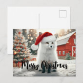 Vrolijk Kerstfeest Witte Vos Briefkaart (Voorkant / Achterkant)