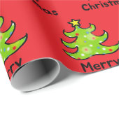 Vrolijk kerstfeest Wizige boomontwerp Cadeaupapier (Rol Hoek)