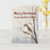 Vrolijk kerstfeest Wonderful Sister Waterverf Kaart (Gele Bloem)