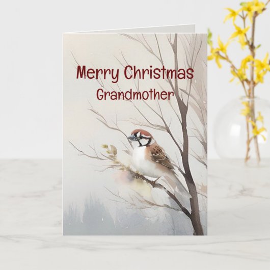 Vrolijk Kerstfeest Wonderlijke Grootmoeder Waterve Kaart (Gele Bloem)