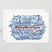 Vrolijk kerstfeest - Woordwolk - Groeten Kaart (Voorkant / Achterkant)